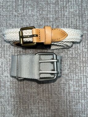Set of 2 white fabric belts J.Crew Factory